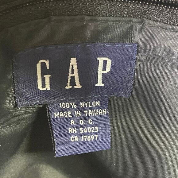 Vintage 90s GAP Black Nylon Zip Closure Square Backpack 9" x 9" - Picture 4 of 15